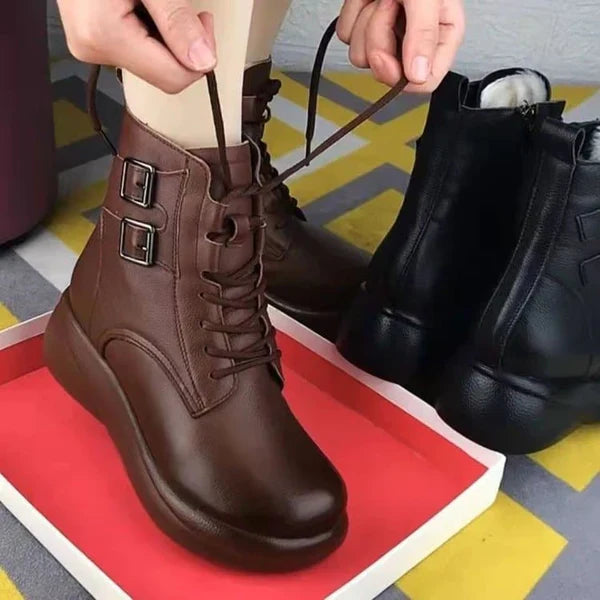 Damen-Martin-Stiefel aus weichem Leder