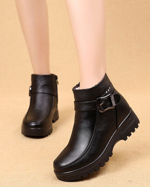 Botas de invierno de suela blanda (cuero) 