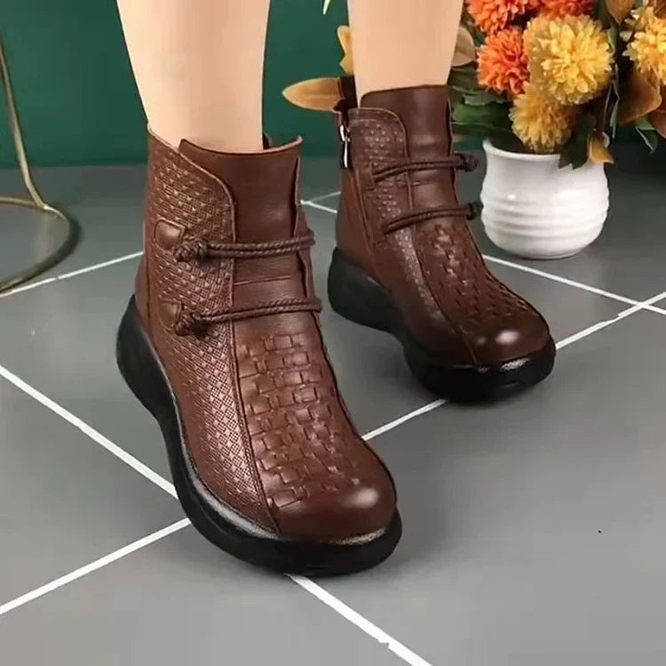 【100% Rindsleder】modische Kurzstiefel
