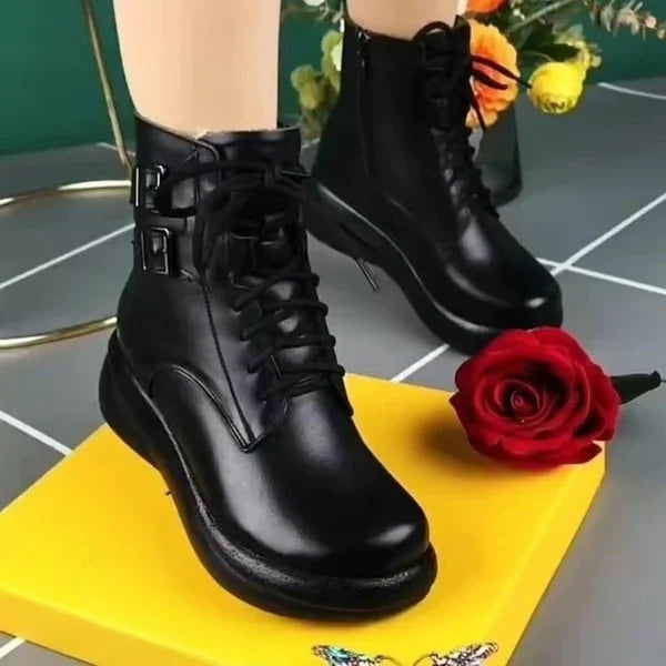 Damen-Martin-Stiefel aus weichem Leder