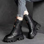 Hohe Martin-Stiefel mit dicker Sohle und Fleecefutter
