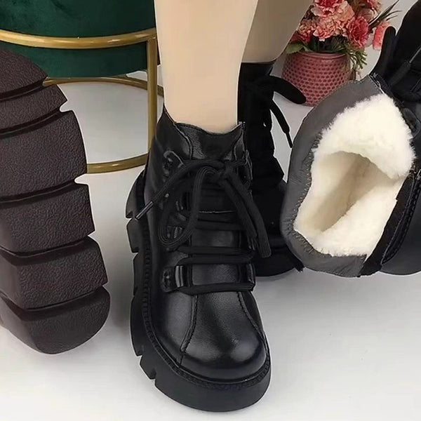 Damen-High-Top-Baumwollschuhe aus echtem Leder.