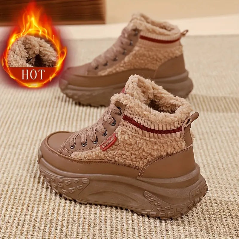 Samt-High-Top-Freizeitschuhe.