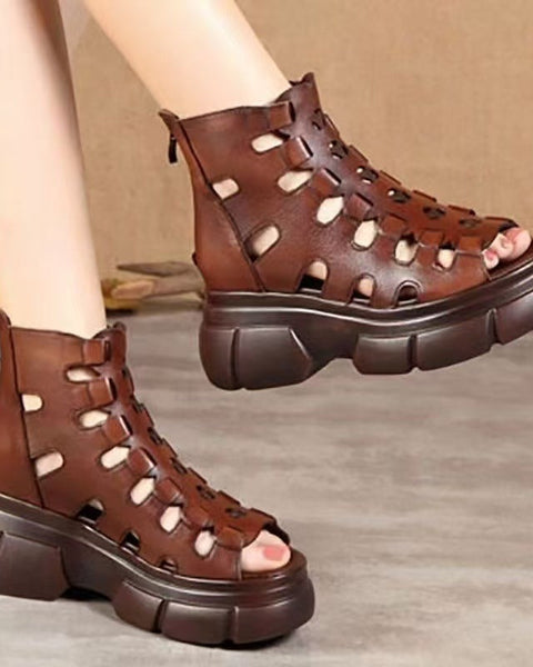 Damen-Sandalen mit Martin-Stiefel-Look