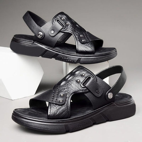 Sandalias de piel de cocodrilo de verano