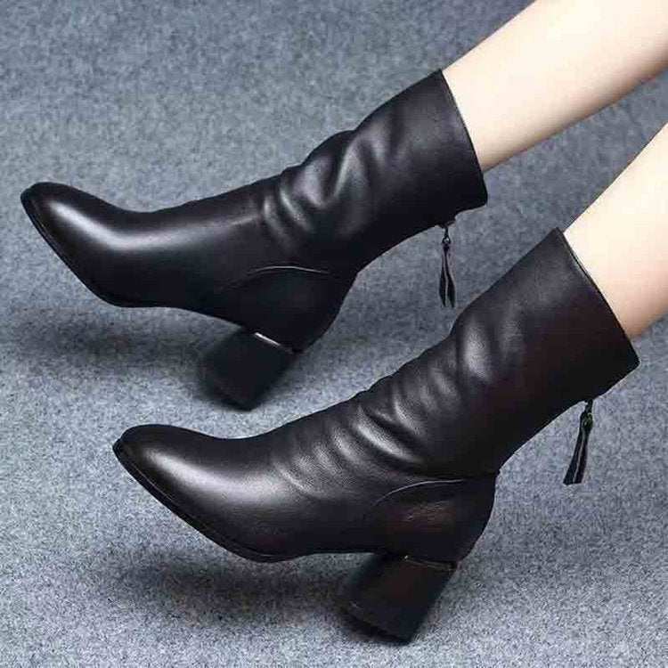 Damen-Stiefeletten aus weichem Leder