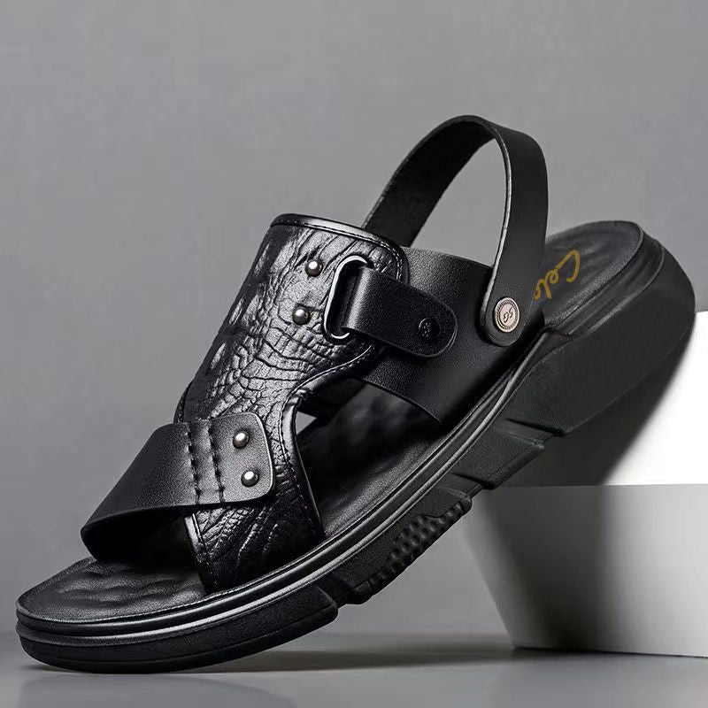 Sandalias de piel de cocodrilo de verano