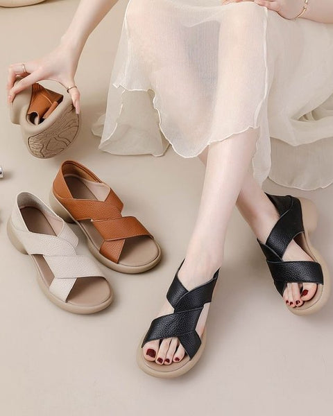 Sandalias de suela blanda de piel auténtica. 