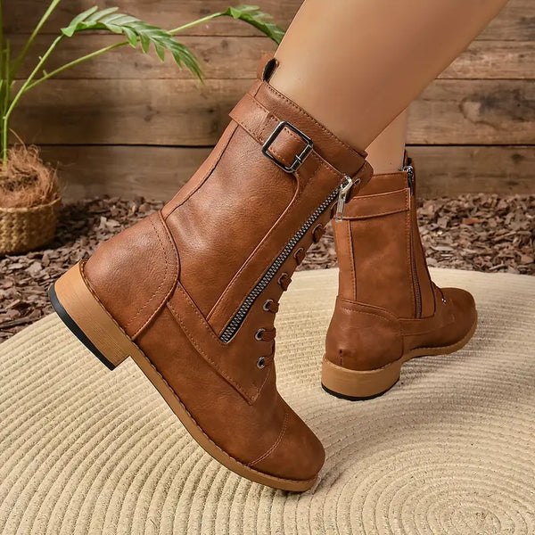 Flache Damen-Martinsstiefel