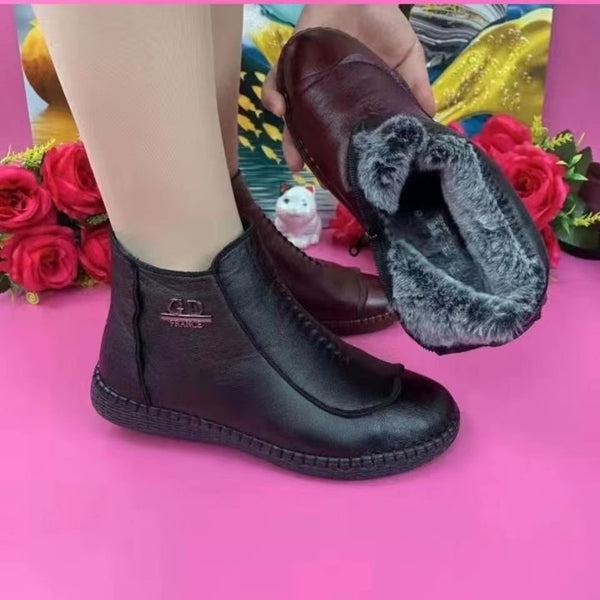 Winterstiefel aus Samt für Damen (Echtes Leder)
