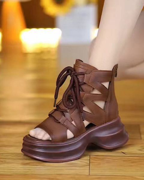 Retro-Plateau-Sandalen