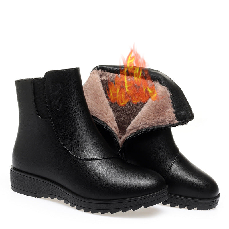 Schuhe aus Baumwolle und weichem Leder (mit Fleece-Futter)