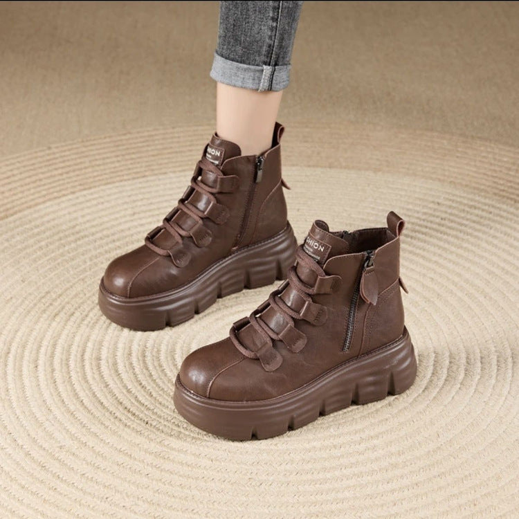 Botas cortas de algodón de suela gruesa de invierno. 