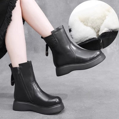 Damen-Winterstiefel aus Wolle (wadenhoch)