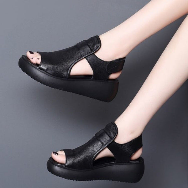 Römersandalen aus echtem Leder für Damen