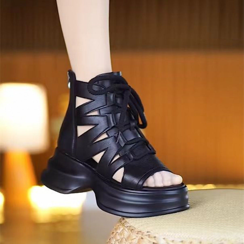 Retro-Plateau-Sandalen