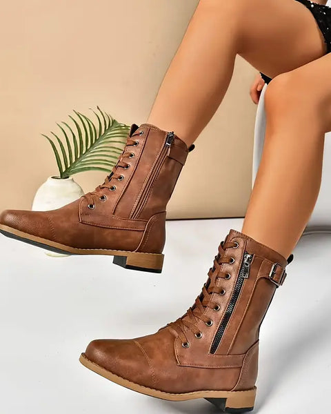Flache Damen-Martinsstiefel
