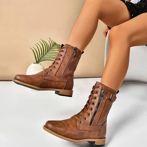 Flache Damen-Martinsstiefel