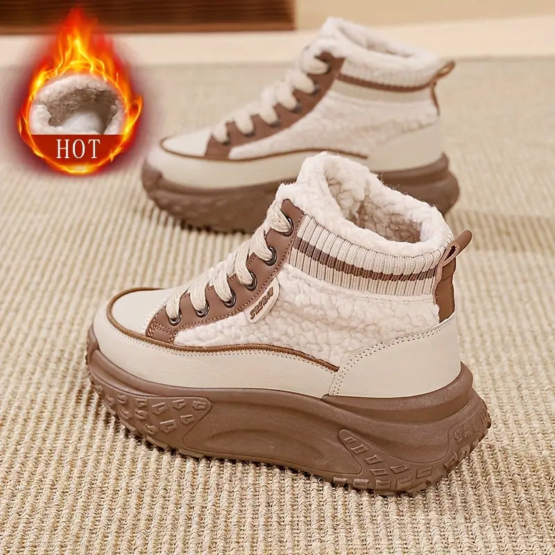 Samt-High-Top-Freizeitschuhe.