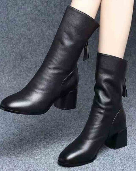 Damen-Stiefeletten aus weichem Leder