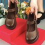 Neue Plateau-Lederschuhe