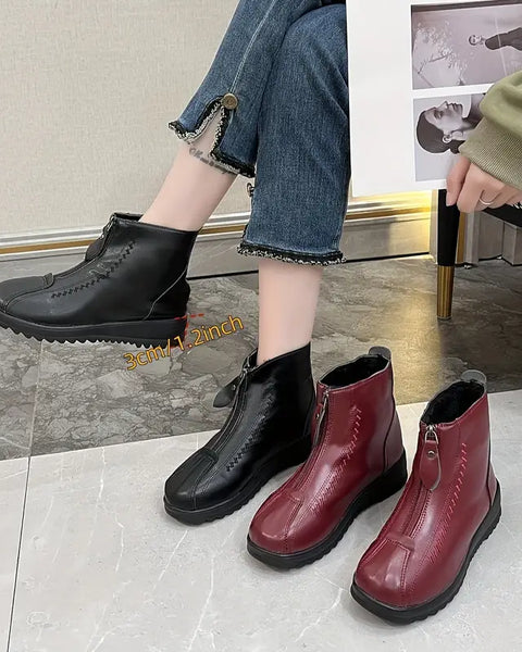 Botas cortas cálidas de invierno para mujer.
