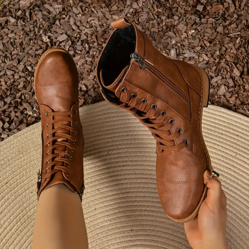Flache Damen-Martinsstiefel