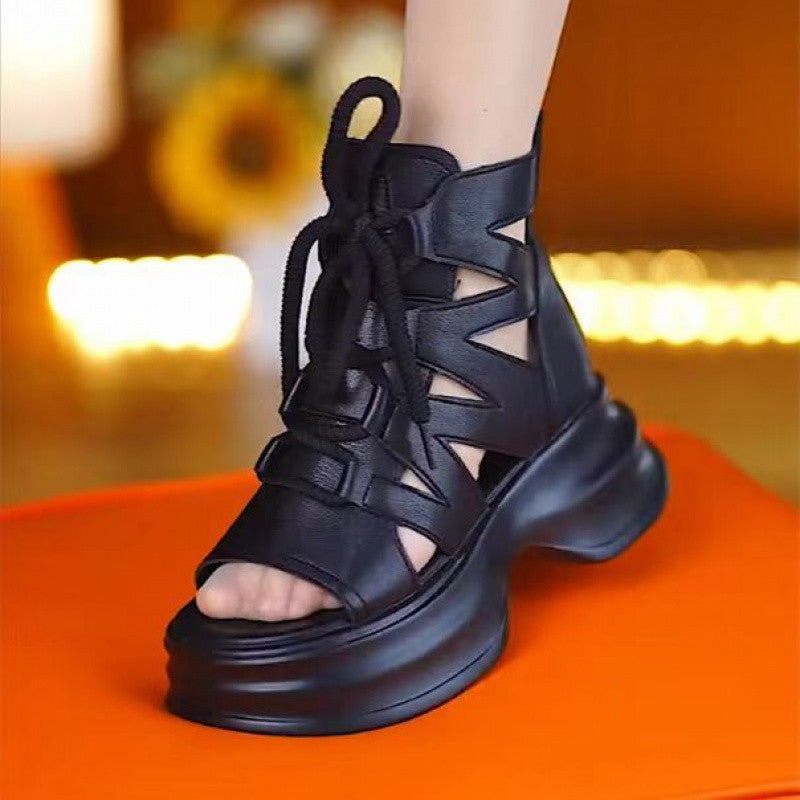 Retro-Plateau-Sandalen