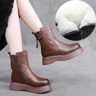 Damen-Winterstiefel aus Wolle (wadenhoch)
