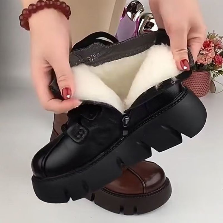 Damen-High-Top-Baumwollschuhe aus echtem Leder.