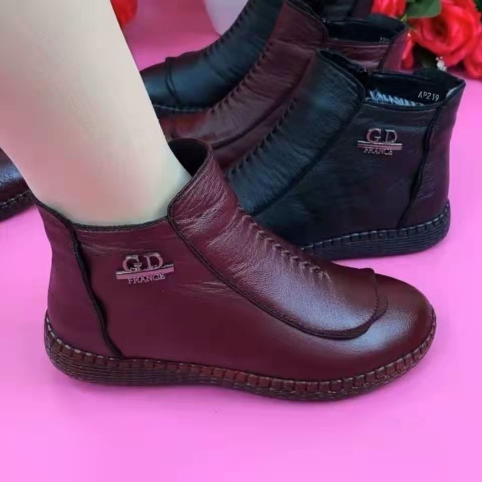 Winterstiefel aus Samt für Damen (Echtes Leder)