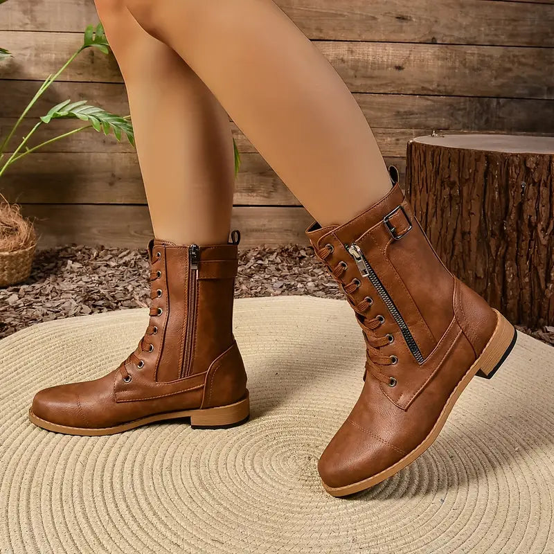 Flache Damen-Martinsstiefel
