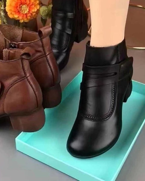 Retro-Ankle-Boots mit Blockabsatz