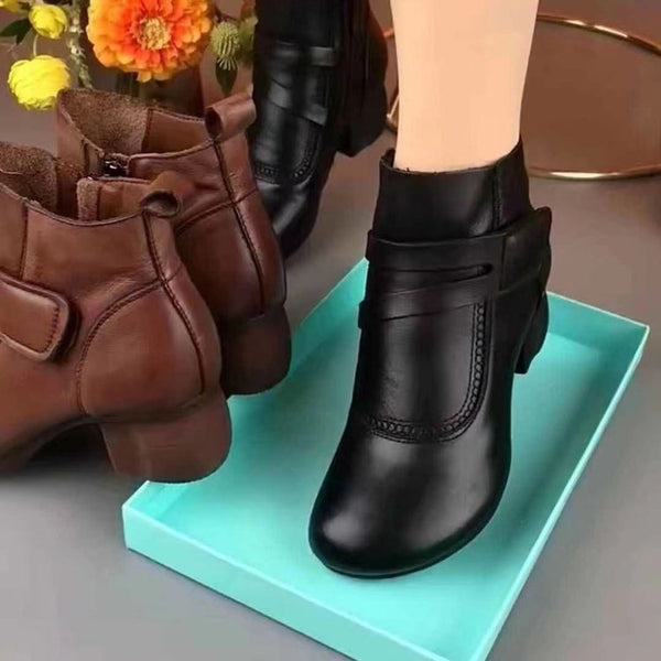 Retro-Ankle-Boots mit Blockabsatz