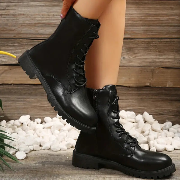 Damenstiefel mit runder Spitze