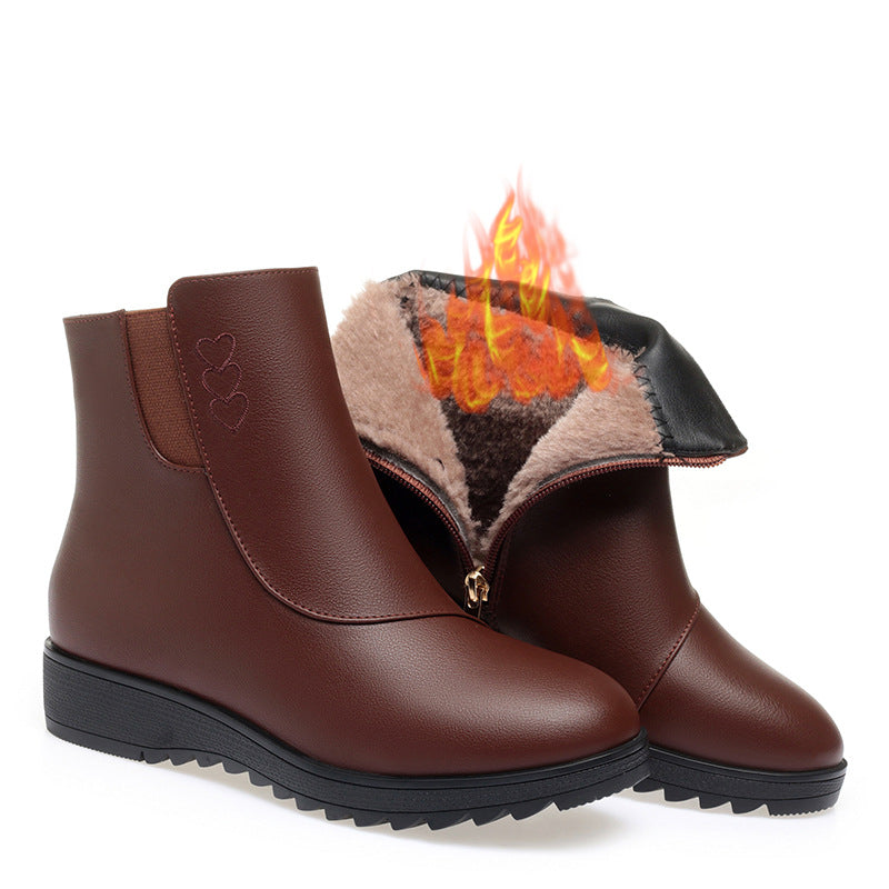 Schuhe aus Baumwolle und weichem Leder (mit Fleece-Futter)