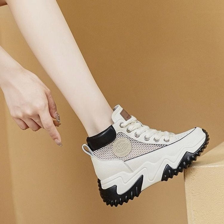 Zapatos de malla de verano con aumento de altura