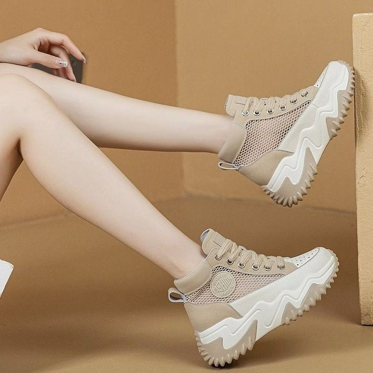 Zapatos de malla de verano con aumento de altura