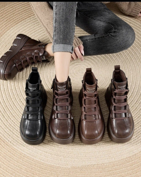 Botas cortas de algodón de suela gruesa de invierno. 