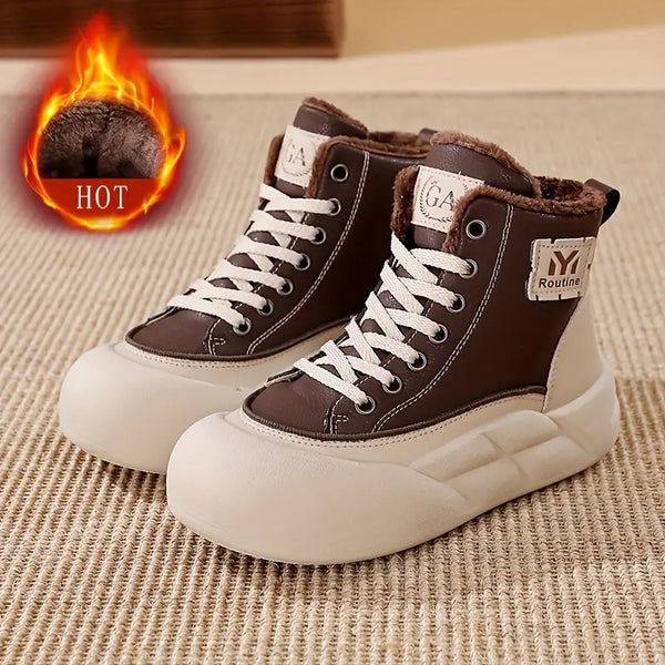 Retro-Schneestiefel aus Samt für Damen.