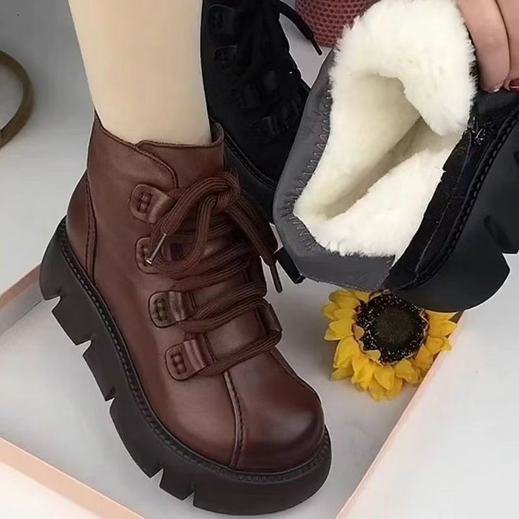 Damen-High-Top-Baumwollschuhe aus echtem Leder.