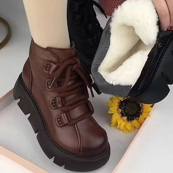 Damen-High-Top-Baumwollschuhe aus echtem Leder.