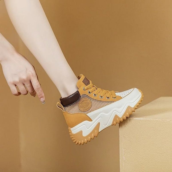 Zapatos de malla de verano con aumento de altura