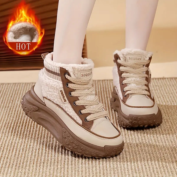 Samt-High-Top-Freizeitschuhe.