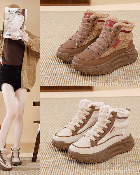 Samt-High-Top-Freizeitschuhe.
