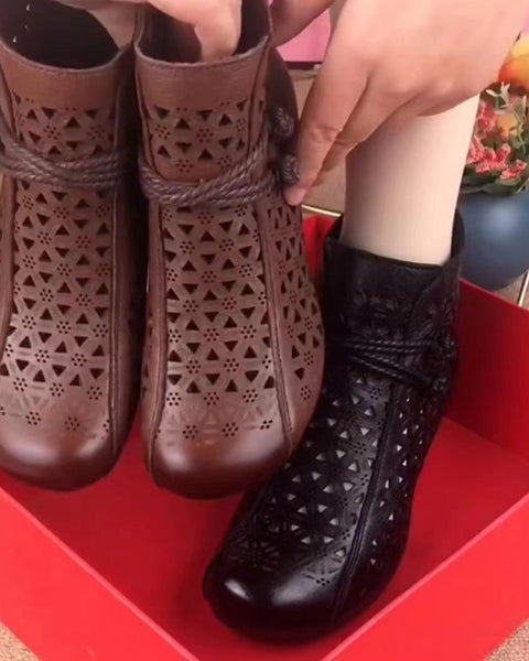 Damen-Ledersandalen im Ethno-Stil