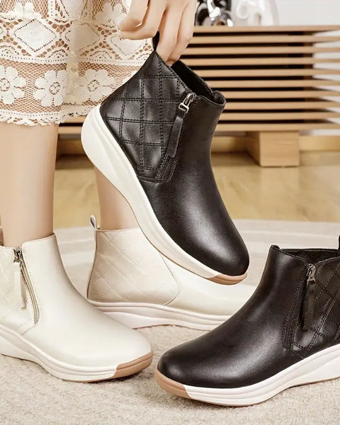 Botines de moda con cremallera 