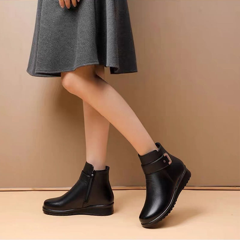 thick flat boots
