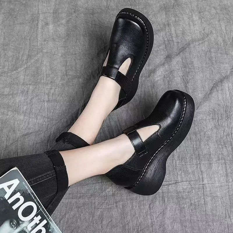 Mocasines retro de punta redonda