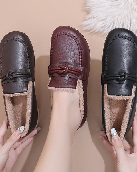 Zapatos de algodón de piel femenina (nudo)